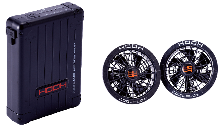 【新品】空調風神服　バッテリー&ハイパワー斜めファンセット 空調風神服│ハイパワーファン・バッテリーセット斜め型/RD9210H